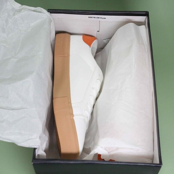 NEW!  French Connection Becka Sneakers in White, Orange, Size 6.5 - Picture 8 of 9